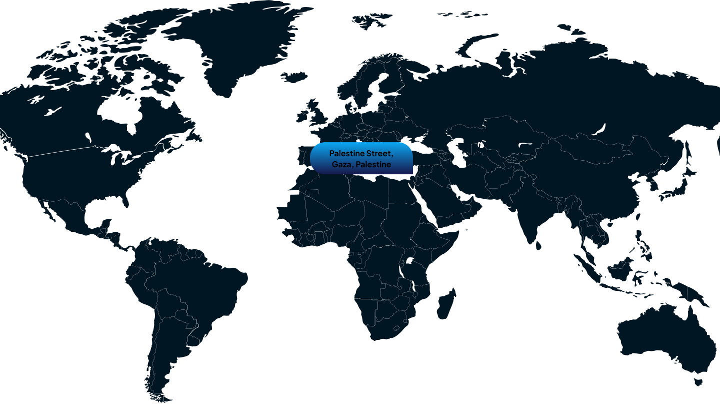 World map with contact pin
